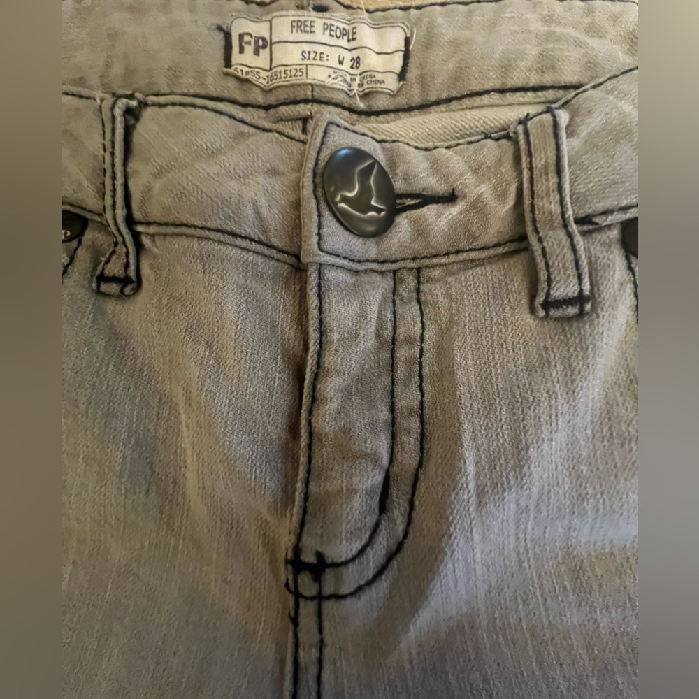 Free People stretch grey denim skinny jeans size 28  61855-16515125